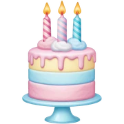 Realistic cotton candy birthday cake sticker
