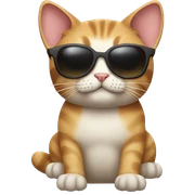 Cat with sunglasses sticker