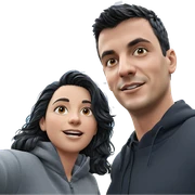 black haired duo outdoors sticker