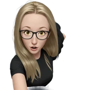 blonde girl in black shirt sticker