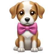 Dog with a bow  sticker