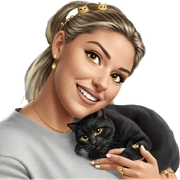 smiling girl with cat jewelry sticker