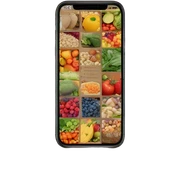 smartphone screen showing healthy eating sticker