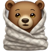 bear cozy in blanket sticker