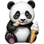 Panda eating ice cream sticker