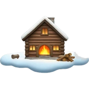 A cozy cabin with smoke curling from the chimney sticker