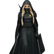 blonde warrior in hooded cape sticker
