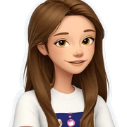 smiling girl with brown hair sticker