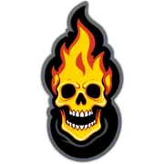 Un squelettes en feu  sticker