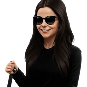 smiling girl with sunglasses sticker