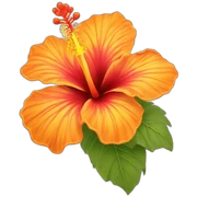 orange and yellow hibiscus sticker
