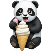 Panda eating ice cream sticker