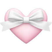 Pastel pink heart with white bow sticker
