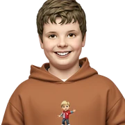 smiling boy in hoodie sticker