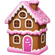 A pink gingerbread house sticker