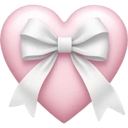 Pastel pink heart with white bow sticker