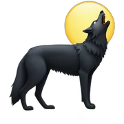 Black wolf howling  sticker