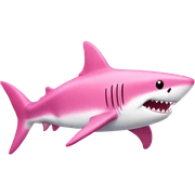 A pink shark sticker