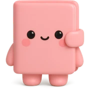 a pink diary, vinyl figure style sticker
