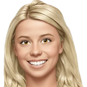 smiling girl with blonde hair sticker