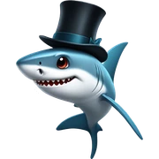 Shark with a top hat sticker
