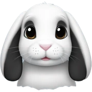 White and black bunny  sticker