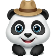 Panda with hat and say hello sticker