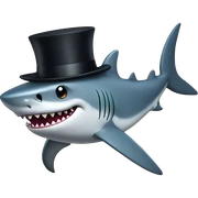 Shark with a top hat sticker