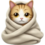 Cozy cat in blanket sticker