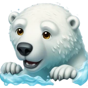 swimming polar bear sticker