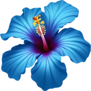 one blue hibiscus flower sticker