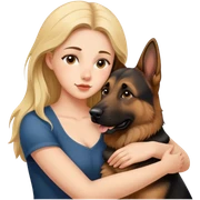 German Shepherd , Young Woman umarmen  sticker