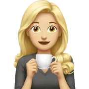 blonde woman drinks tea sticker