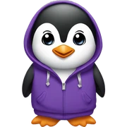 penguin inpurple hoodie sticker
