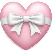 Pastel pink heart with white bow sticker