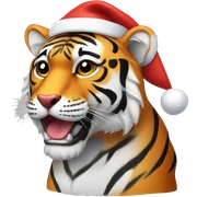 Tiger with Santa hat sticker
