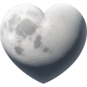 moon in white heart sticker