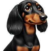 Dachshund black with long hair sticker