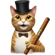 Cat smoking a cigar sticker