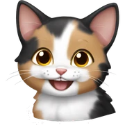 Laughing Cute calico kitten sticker