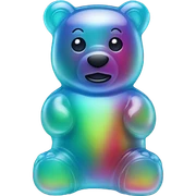 Iridescent gummy bear sticker