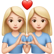 Besties making heart from hand and fair skin tone  sticker
