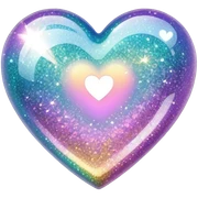 glitter heart sticker