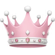 White and pastel pink crown sticker