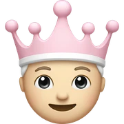 White and pastel pink crown sticker