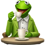 Kermit the frog sipping tea sticker