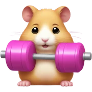Pink hamster lifting weights  sticker