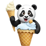 Panda eating ice cream sticker