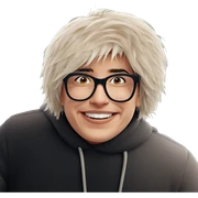 happy boy with glasses sticker