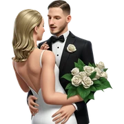 couple in formal attire sticker